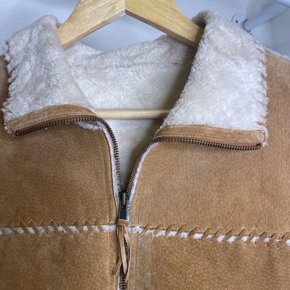 Y2K Vintage Suede Faux Fur Paneled Leather  Suede Jacket - Picture 5 of 10